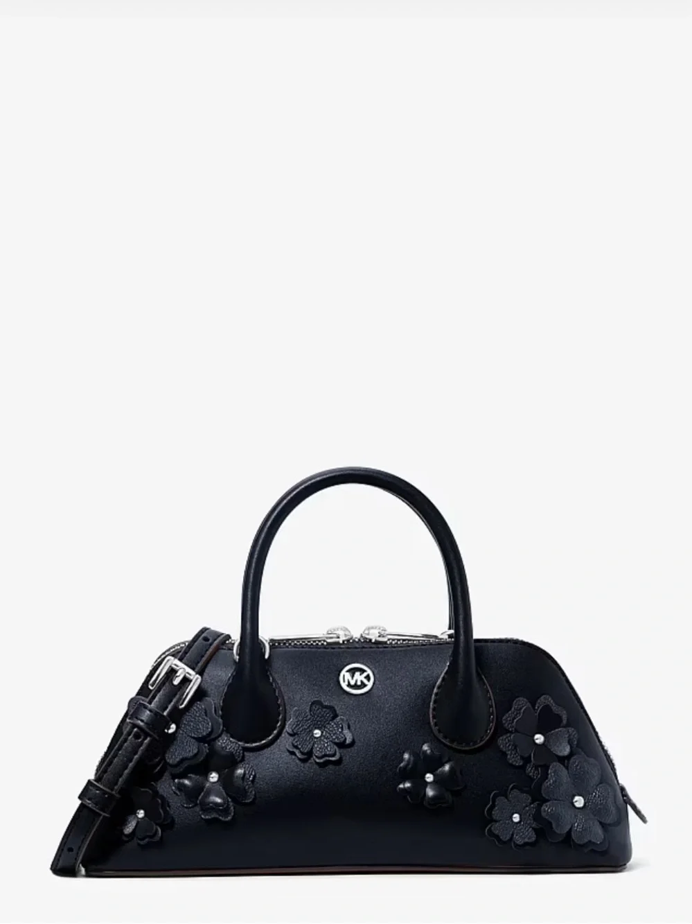 Michael Kors Petra Small Floral Embellished Crossbody Bag Navy